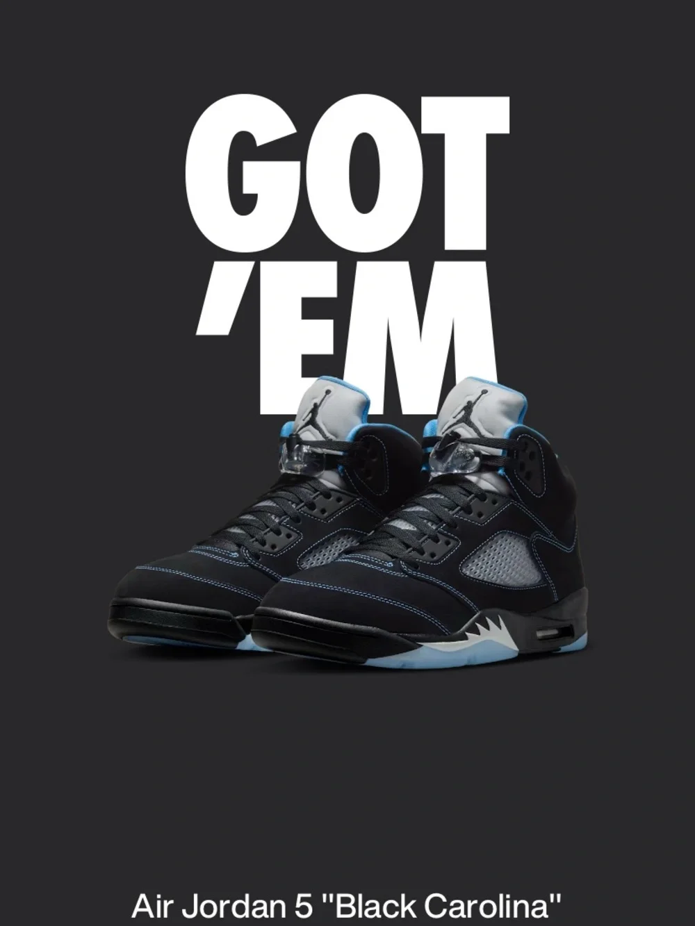 Jordan 5 unc black